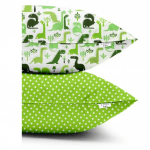 Set of pillowcases DINO GREEN / DOTS GREEN - image-1